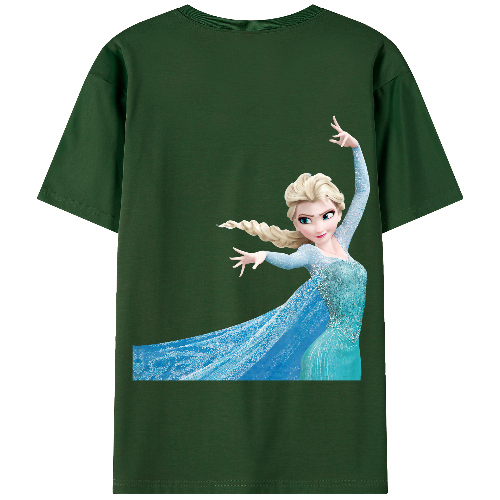 （画像用） アナと雪の女王 アンナ エルサ Frozen Anna Elsa 綿100％半袖Tシャツ（背面プリント）